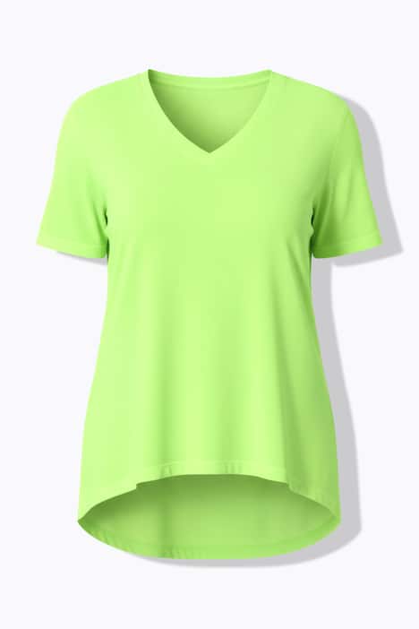 T-shirt, A-lijn, neonkleur, afgeronde zoom