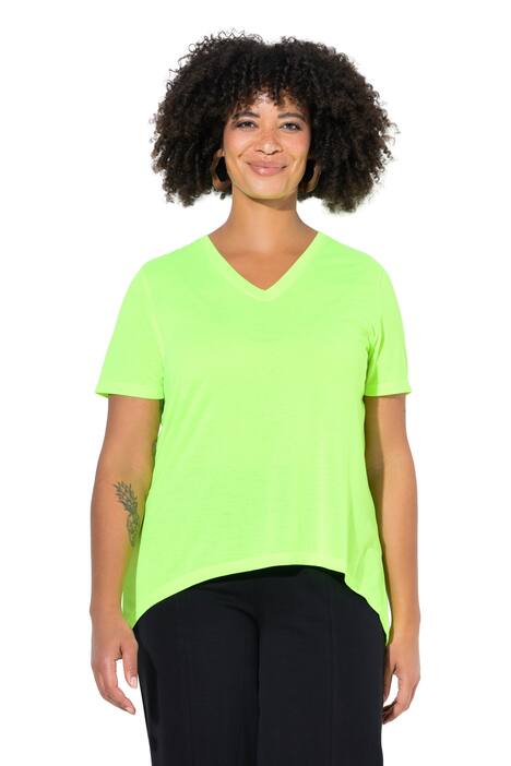 Tričko, A střih, neonová barva, zaoblený lem