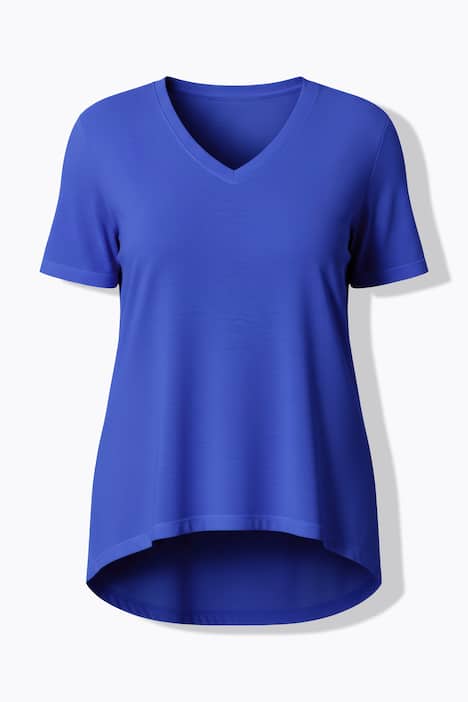 T-shirt, A-lijn, neonkleur, afgeronde zoom