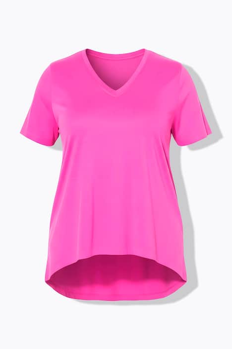 T-shirt, A-lijn, neonkleur, afgeronde zoom