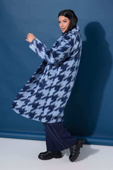 Mantel, Oversize Shape, Hahnentritt, Reverskragen