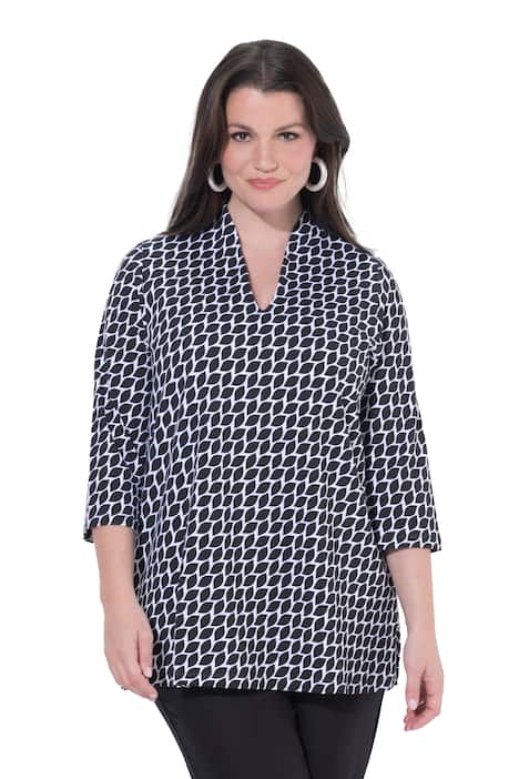 Polokošile, kalichový límec, A střih, 3/4 rukáv, bavlna pima