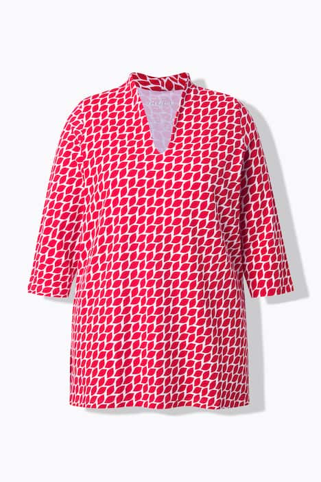 Shirt, Kelchkragen, A-Linie, 3/4-Arm, Pima Cotton