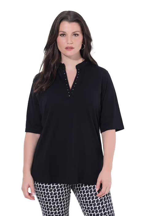 Polokošile, ozdobné kamínky, stojáček, polo rukávy, bavlna pima.