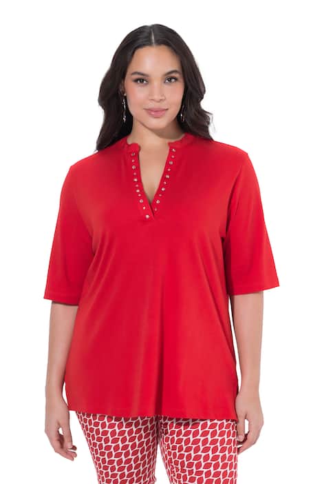 Polokošile, ozdobné kamínky, stojáček, polo rukávy, bavlna pima.