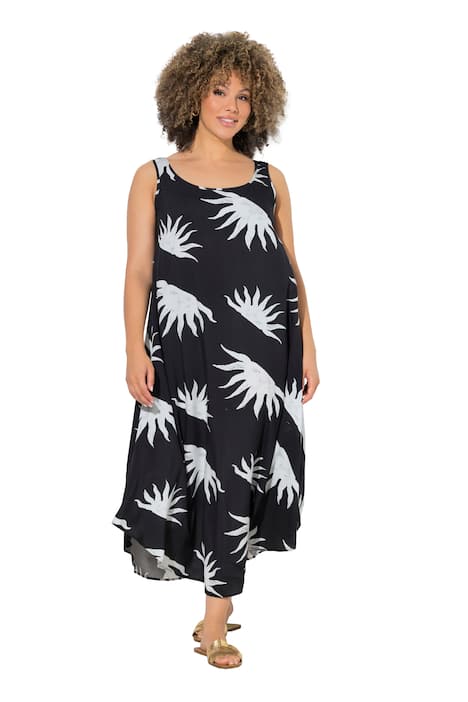 Midi šaty, slunce, A střih, kulatý výstřih, bez rukávů