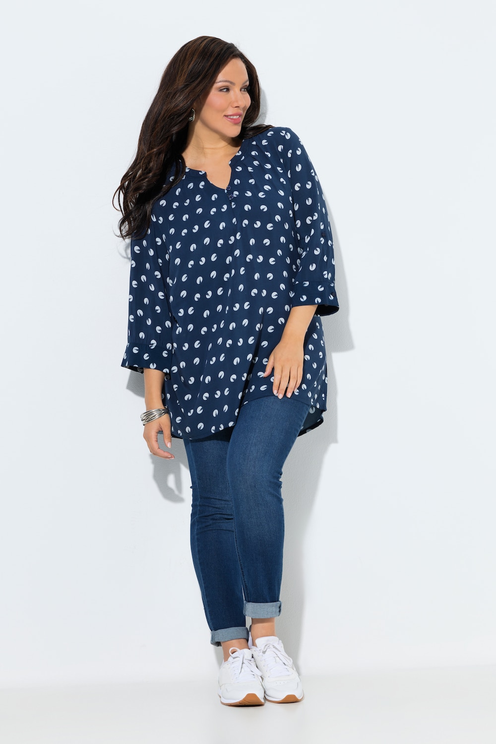 Tunika, Muster, Tunika-Ausschnitt, 3/4-Arm