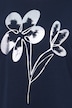 T-shirt, bloemen, oversized, V-hals, korte mouwen
