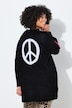 Cardigan coupe Loose Fit ouverte, symbole Peace & Love et manches ballon