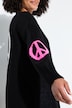 Cardigan coupe Loose Fit ouverte, symbole Peace & Love et manches ballon