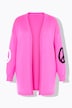 Cardigan coupe Loose Fit ouverte, symbole Peace & Love et manches ballon