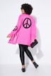 Cardigan coupe Loose Fit ouverte, symbole Peace & Love et manches ballon