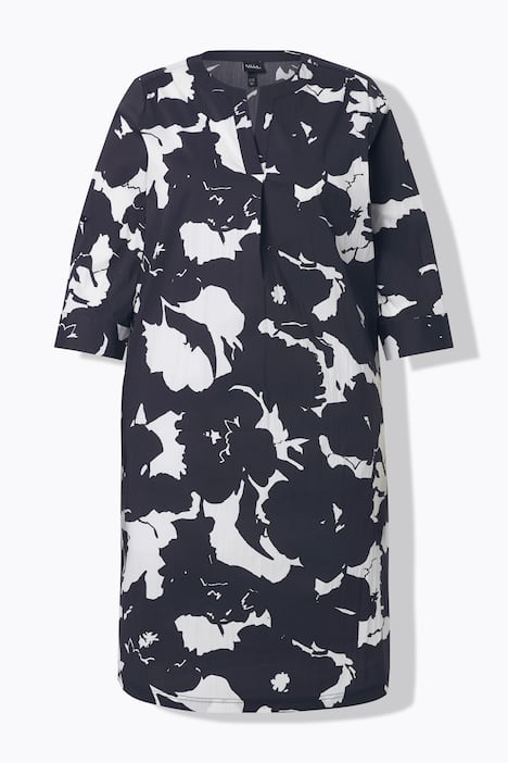 Tunikamekko, kukkakuvio, tunikapääntie, 3/4-hihat