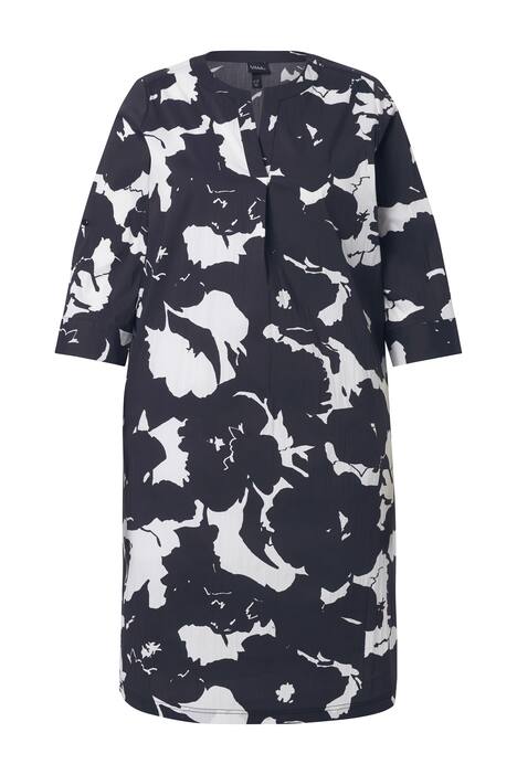 Tunikové šaty, květinový vzor, tunikový výstřih, 3/4 rukáv