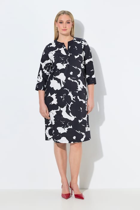 Tunikamekko, kukkakuvio, tunikapääntie, 3/4-hihat