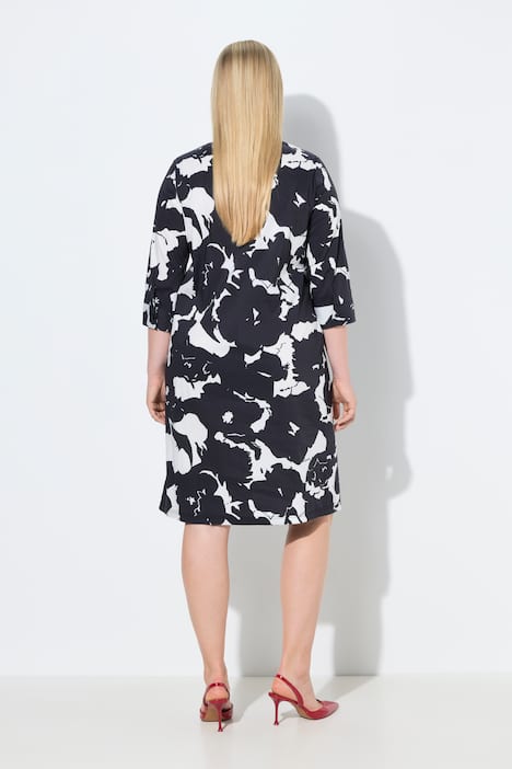 Tunikamekko, kukkakuvio, tunikapääntie, 3/4-hihat