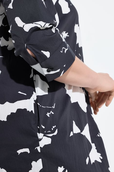 Tunikamekko, kukkakuvio, tunikapääntie, 3/4-hihat