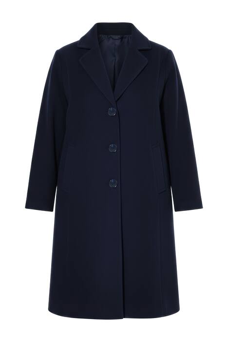 Kabát, lehce tvarující, vlněný vzhled, klopový límec