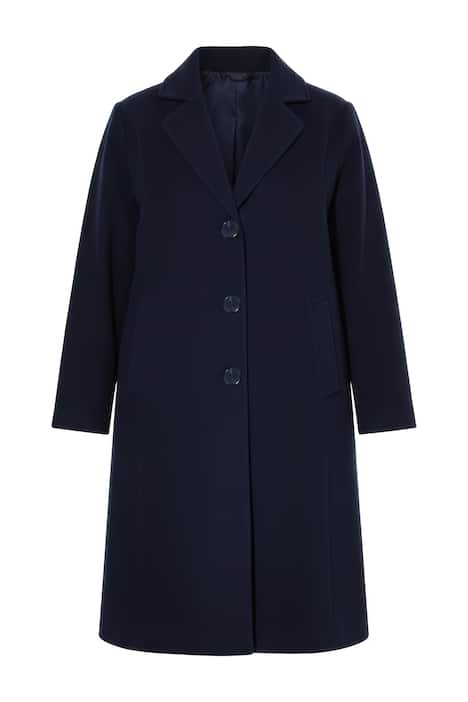 Kabát, lehce tvarující, vlněný vzhled, klopový límec