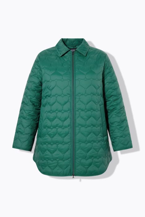 Mantel kurz, Loose Shape, Stepp, Hearts-Muster