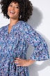 Bluse, A-Linie, Blümchenmuster, 3/4-Ärmel, Volants