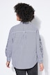 Hemdbluse, oversized, Streifen, Pailletten-Schriftzug
