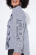 Hemdbluse, oversized, Streifen, Pailletten-Schriftzug