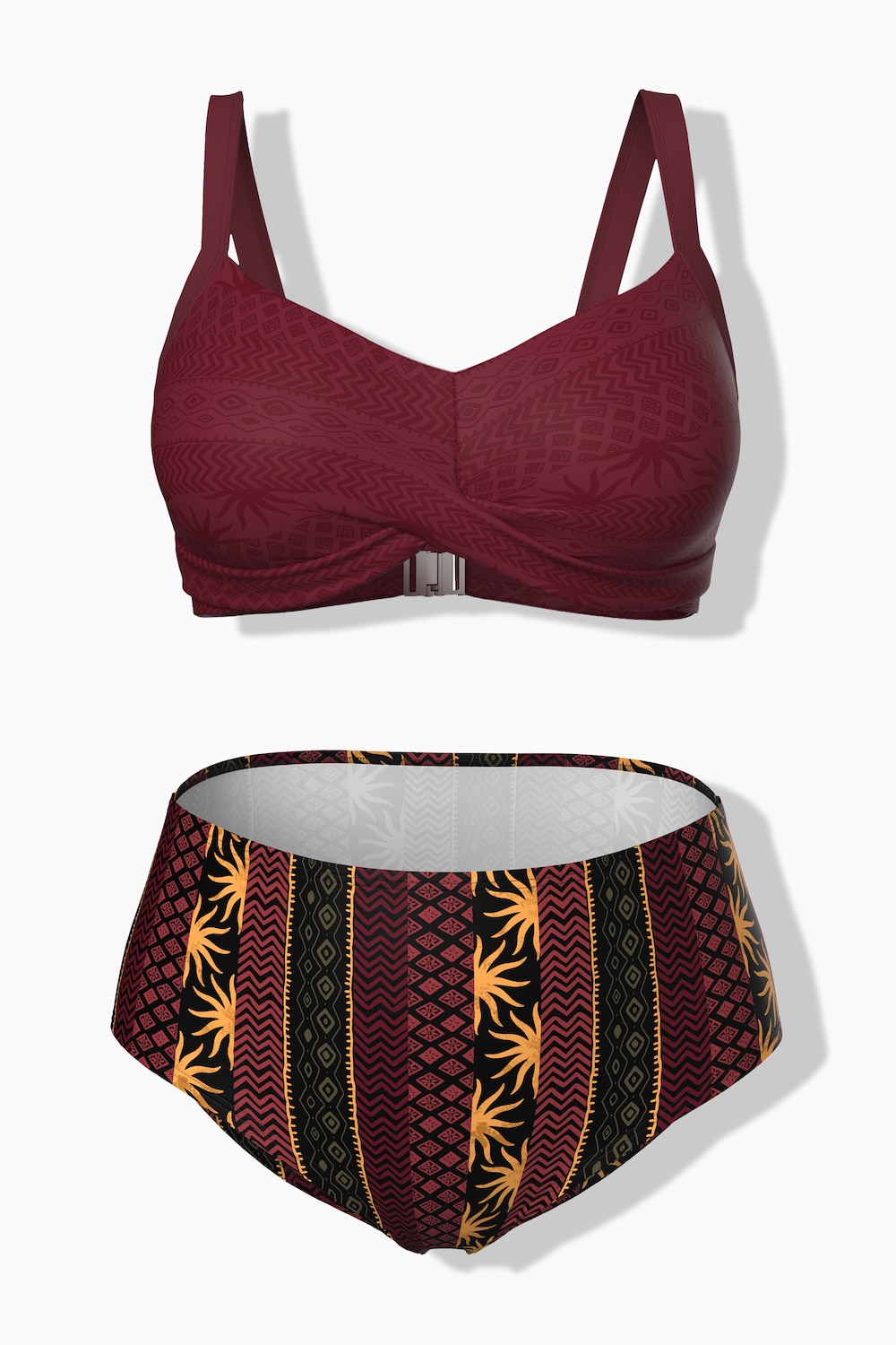 Bikini, boho-mønster, myke kopper, regulerbare stropper, resirkulert