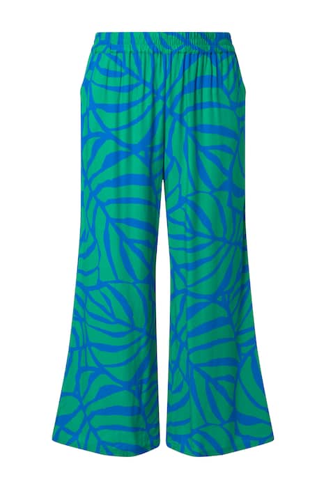 kalhoty, široké, rovné nohavice, pružný pas