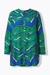 Longblouse, grafische print, tuniekhals, lange mouwen