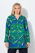 Longblouse, grafische print, tuniekhals, lange mouwen