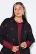 Hemdbluse, oversized, Musselin, Stick-Schleifen