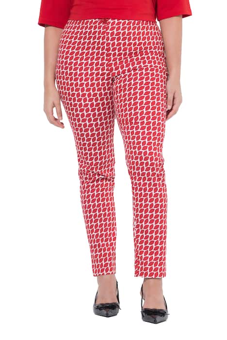 Kalhoty, grafický design, úzké nohavice, elastický pas