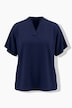 Tunique, oversize, col montant, col V, manches courtes