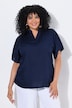 Tunique, oversize, col montant, col V, manches courtes