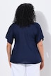 Tunique, oversize, col montant, col V, manches courtes