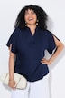 Tunique, oversize, col montant, col V, manches courtes