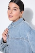 Jeansjacke, oversized, Zierperlen, Glitzersteinchen