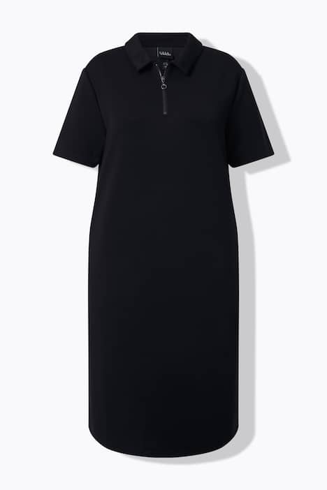 Polo Collar Modal Blend Sweatshirt Dress