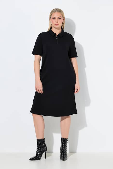 Polo Collar Modal Blend Sweatshirt Dress