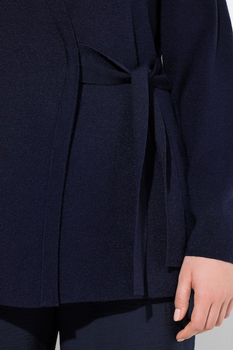 Strickjacke, Bindeband-Verschluss, V-Ausschnitt, Langarm