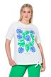 Tričko, listy, lem, kulatý výstřih, polo rukávy