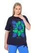 Tričko, listy, lem, kulatý výstřih, polo rukávy
