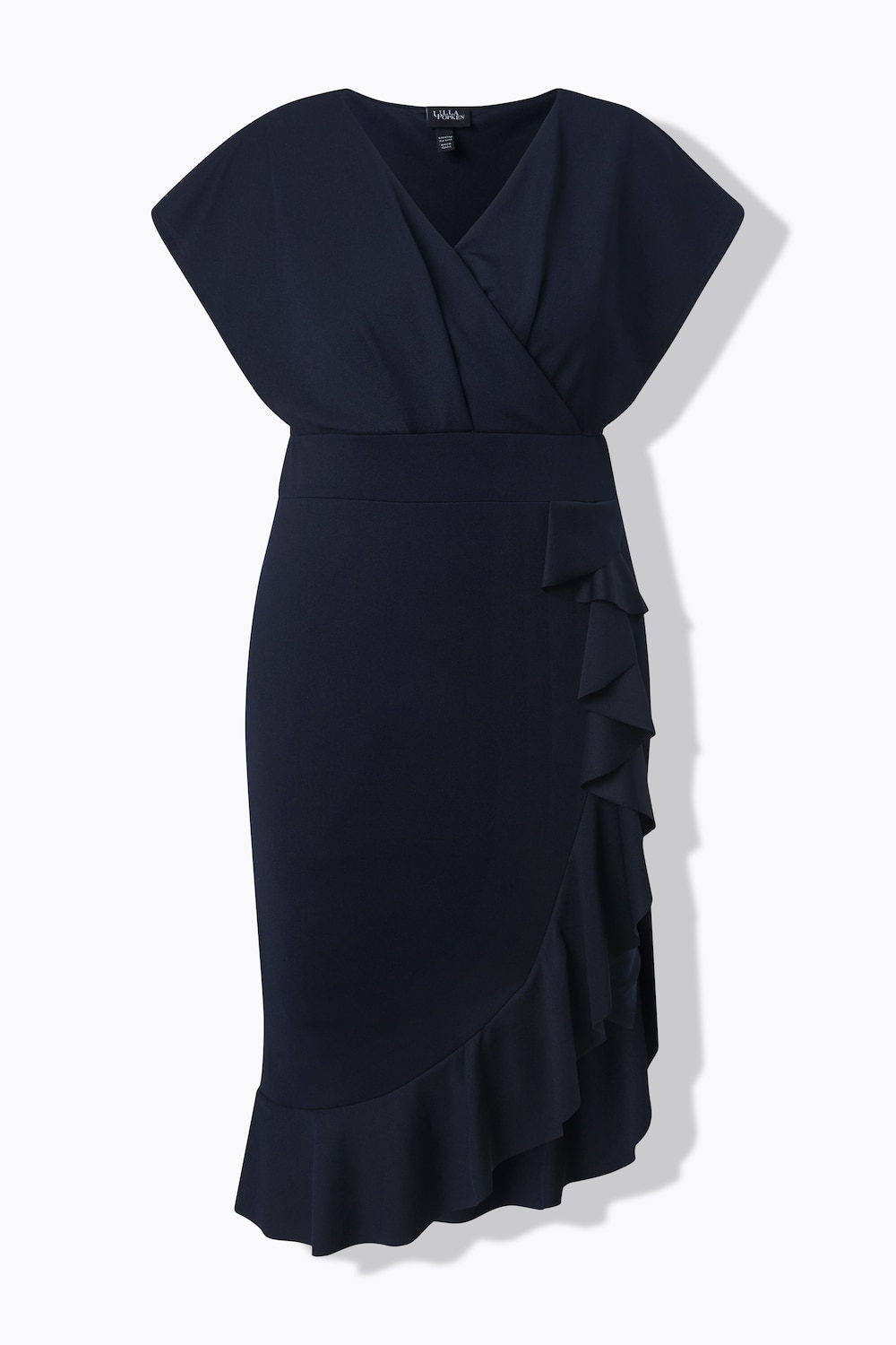 Stora storlekar Bodycon-jerseyklänning, Dam, blå, storlek: 54, Polyester, Ulla Popken