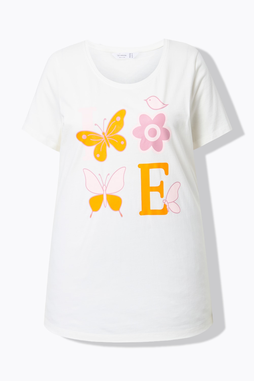 Stora storlekar T-shirt, Dam, vit, storlek: 48, Bomull, Mia Moda