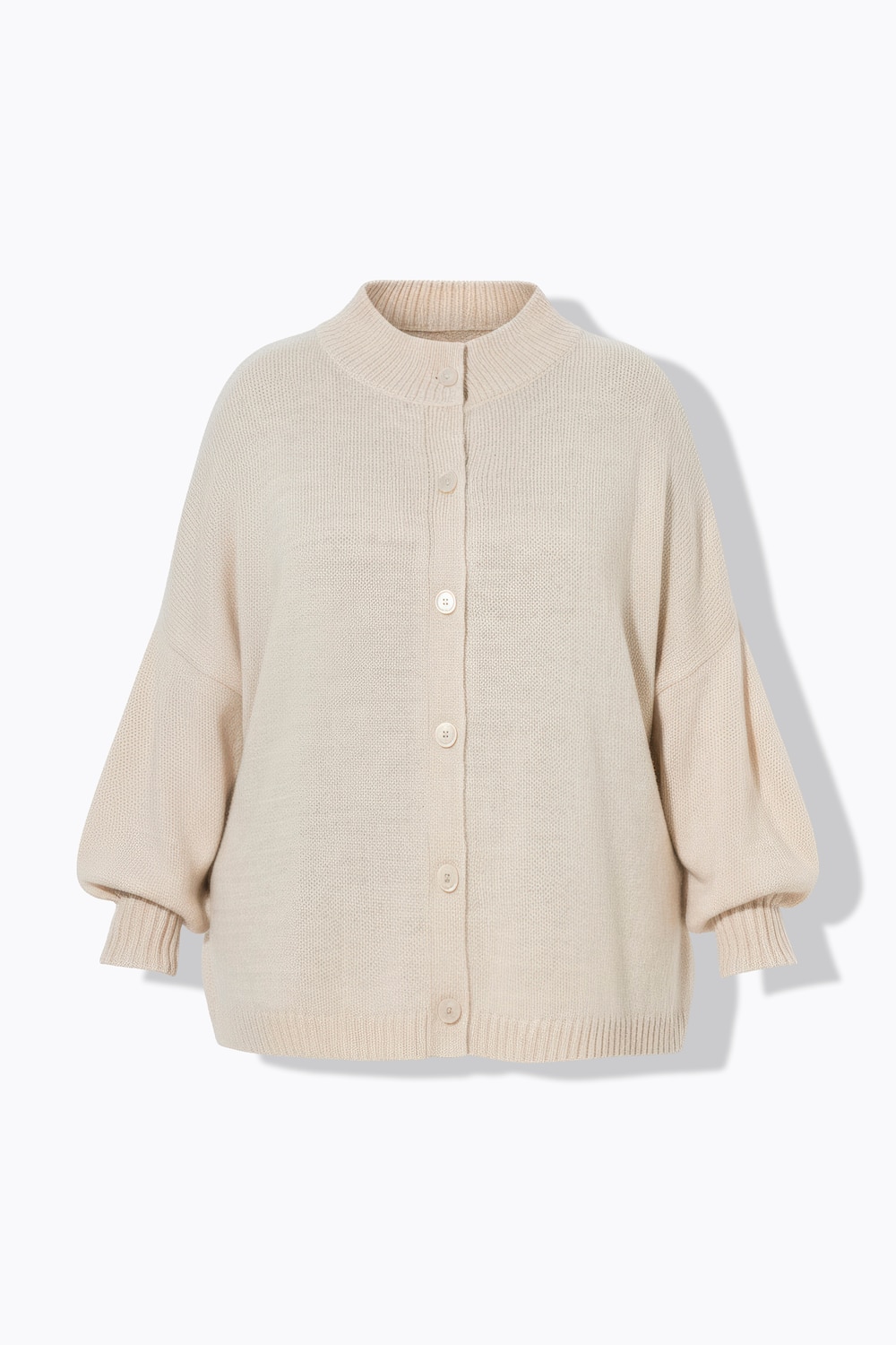 Stora storlekar Stickad kofta, Dam, beige, storlek: 1=42-48, Syntetfibrer, Mia Moda