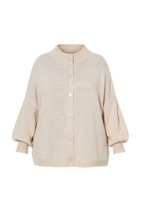 Rozepínací svetr, oversize, potisk LOVE na zádech