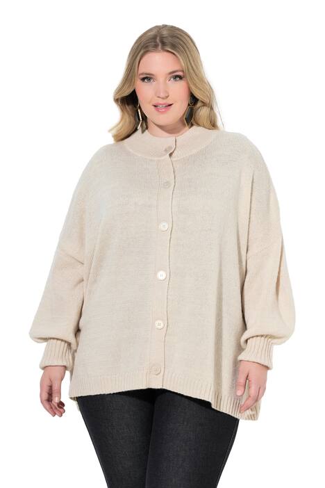 Rozepínací svetr, oversize, potisk LOVE na zádech