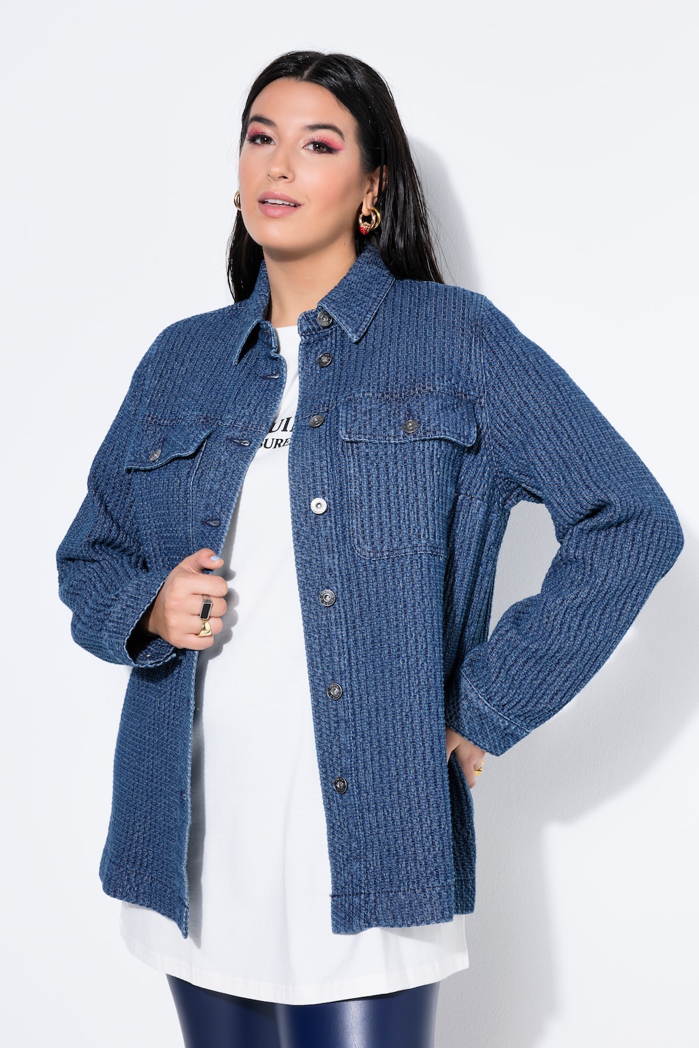 Hemdjacke, Wide Shape, Struktur, Langarm