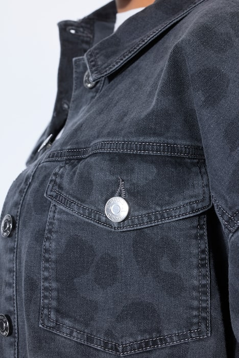 Jeansjacke, oversized, Grey-Denim mit Leo